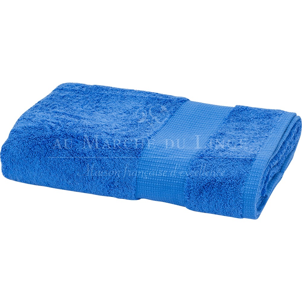 Serviette de toilette BANDESECHELLE en coton bleu aqua