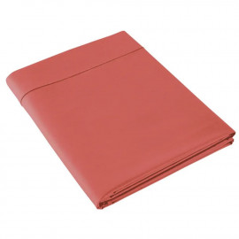 Drap plat Percale Terracotta, ANNE DE SOLENE