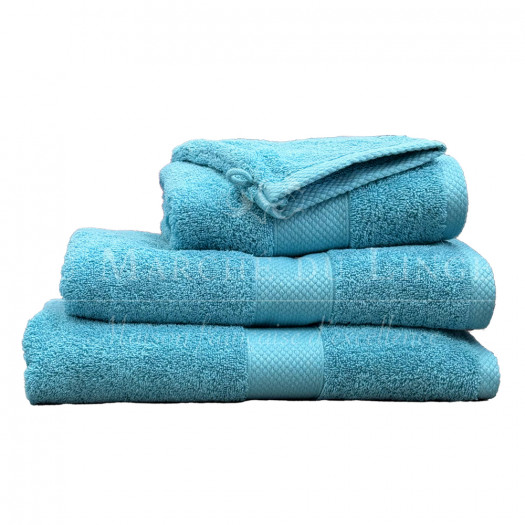 Serviette de Toilette RIVOLI Bleu Canard 500 gr/m²